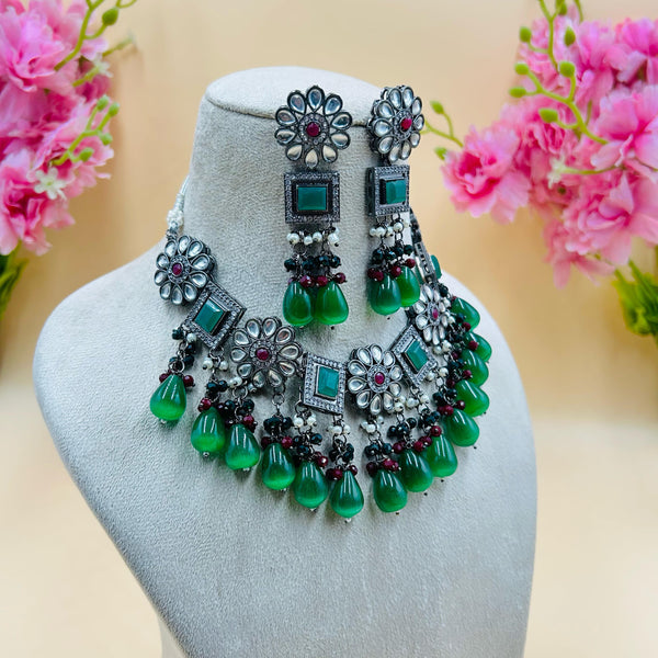 Necklace Set Black Polish (Green)
