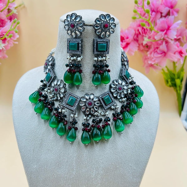 Necklace Set Black Polish (Green)