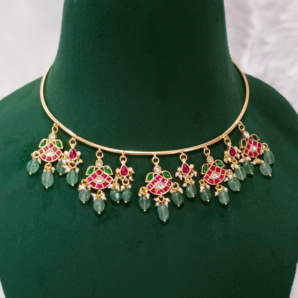 Pearl Drops Jadau Hasli choker South india jewels