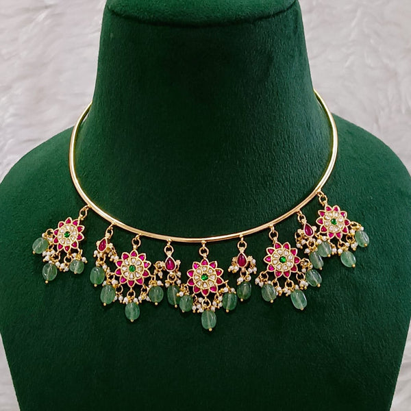 Pearl Drops Jadau Hasli choker South india jewels