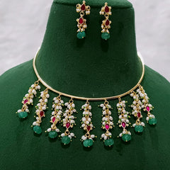 Kundan Beads Necklace Set