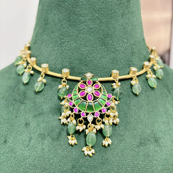 BUY Kundan Jadau Choker Hasli With pearl drops nithilah