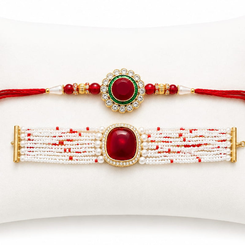 Stone Work Bhaiya Bhabhi Rakhi