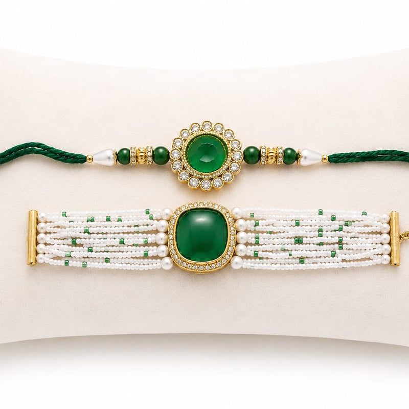 Stone Work Bhaiya Bhabhi Rakhi