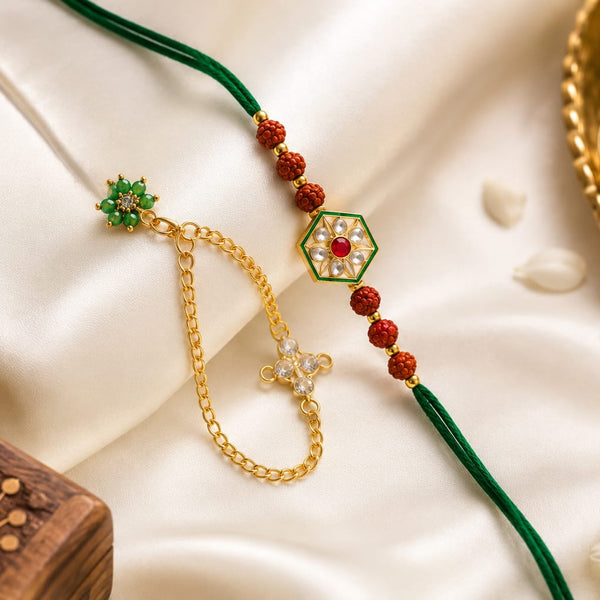 Bhaiya Bhabhi Rakhi Set is a beautifully crafted festive combo designed