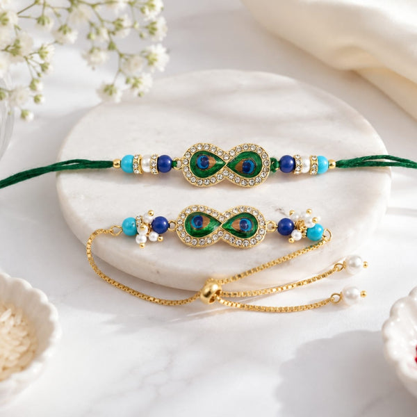 Bhaiya Bhabhi Rakhi Set is a beautifully crafted festive combo designed