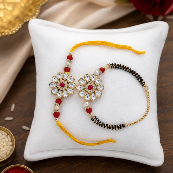 Bhaiya Bhabhi Rakhi Set is a beautifully crafted festive combo designed