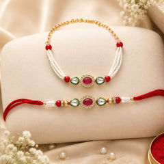 Bhaiya Bhabhi Rakhi Set is a beautifully crafted festive combo designed