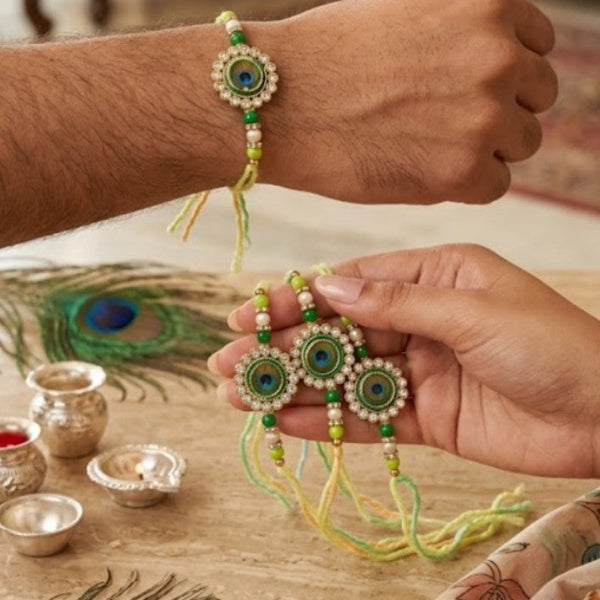 Bhaiya Bhabhi Rakhi Set is a beautifully crafted festive combo designed