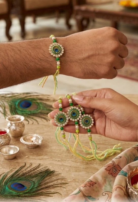 Bhaiya Bhabhi Rakhi Set is a beautifully crafted festive combo designed