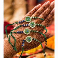 Bhaiya Bhabhi Rakhi Set is a beautifully crafted festive combo designed