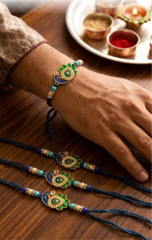 Bhaiya Bhabhi Rakhi Set is a beautifully crafted festive combo designed
