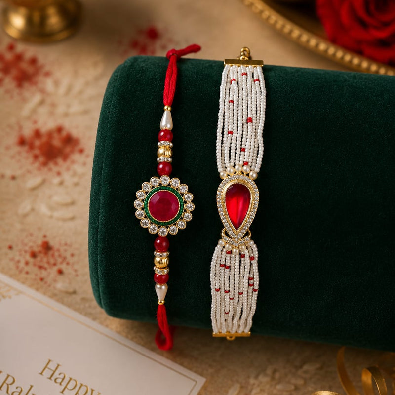 Bhaiya Bhabhi Rakhi Set is a beautifully crafted festive combo designed