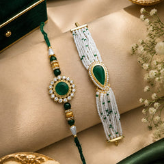 Bhaiya Bhabhi Rakhi Set is a beautifully crafted festive combo designed