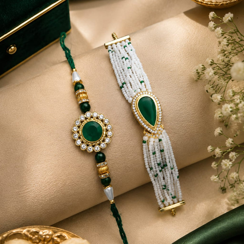 Bhaiya Bhabhi Rakhi Set is a beautifully crafted festive combo designed