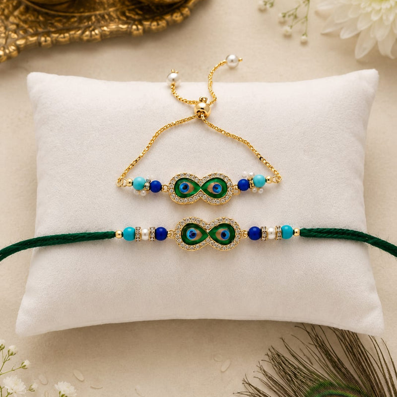 Bhaiya Bhabhi Rakhi Set. Designed with attractive traditional craftsmanship and premium-quality