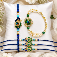 Bhaiya Bhabhi Rakhi Set. Designed with attractive traditional craftsmanship and premium-quality