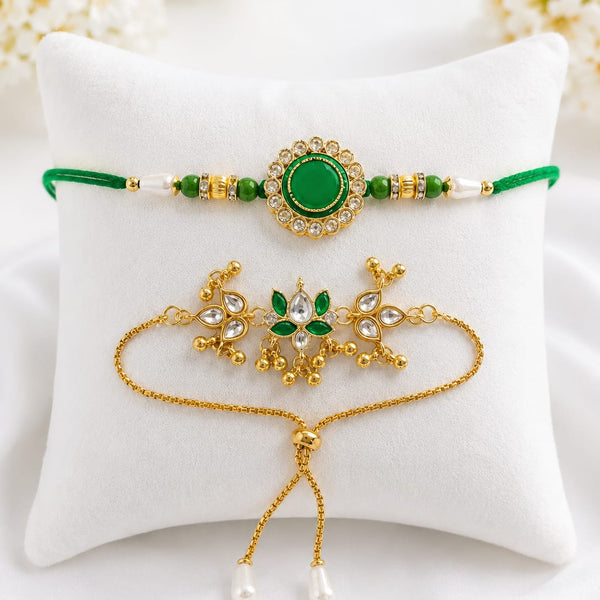 Bhaiya Bhabhi Rakhi Set. Designed with attractive traditional