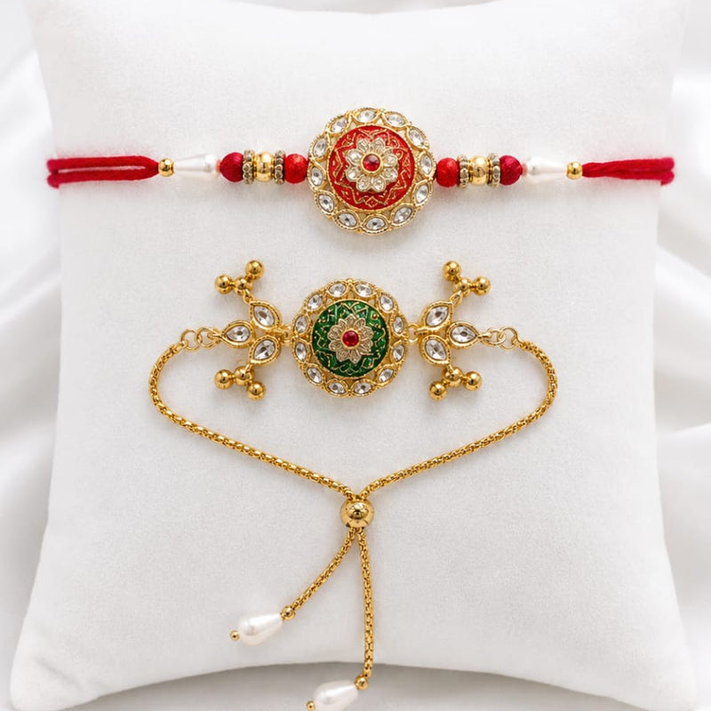 Bhaiya Bhabhi Rakhi Set. Designed with attractive traditional