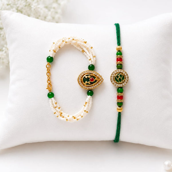 Kashmiri Bhaiya-Bhabhi Rakhi Set