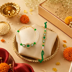 Bhaiya Bhabhi Rakhi Set. Designed with attractive traditional craftsmanship and premium-quality