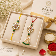 Bhaiya Bhabhi Rakhi Set. Designed with attractive traditional craftsmanship and premium-quality