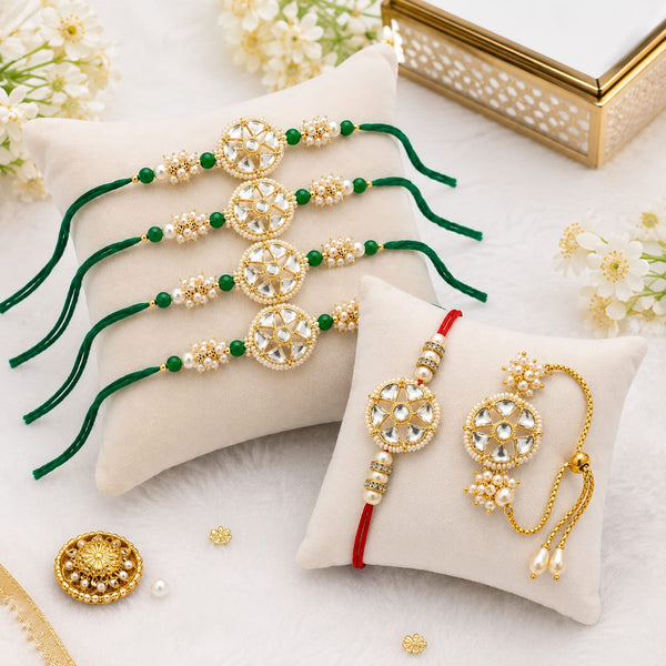 Bhaiya Bhabhi Rakhi Set. Designed with attractive traditional craftsmanship and premium-quality