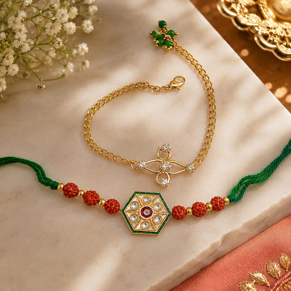 Bhaiya Bhabhi Rakhi Set. Designed with attractive traditional craftsmanship and premium-quality