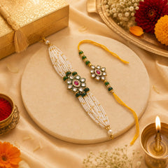 Bhaiya Bhabhi Rakhi Set. Designed with attractive traditional craftsmanship and premium-quality