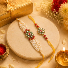 Bhaiya Bhabhi Rakhi Set. Designed with attractive traditional craftsmanship and premium-quality