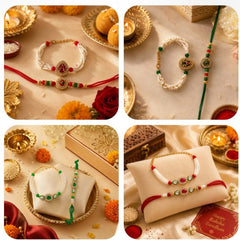 Bhaiya Bhabhi Rakhi Set. Designed with attractive traditional craftsmanship and premium-quality
