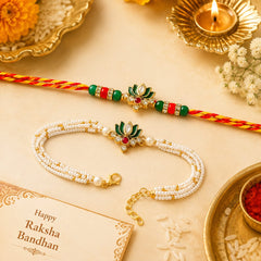 Bhaiya Bhabhi Rakhi Set. Designed with attractive traditional craftsmanship and premium-quality