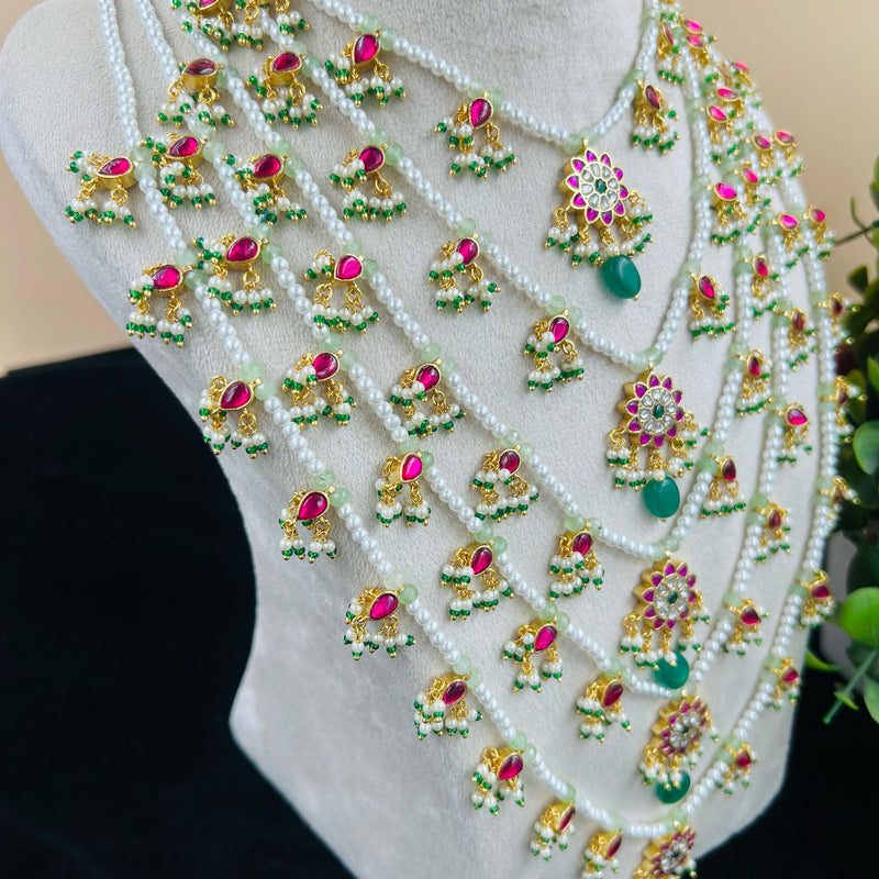 Multi Chain Bead Necklace Set