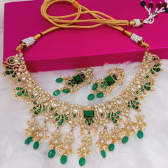 Multi  Beads Tika Necklace Set