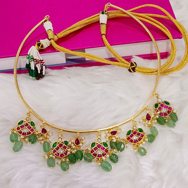 Pearl Drops Jadau Hasli choker South india jewels