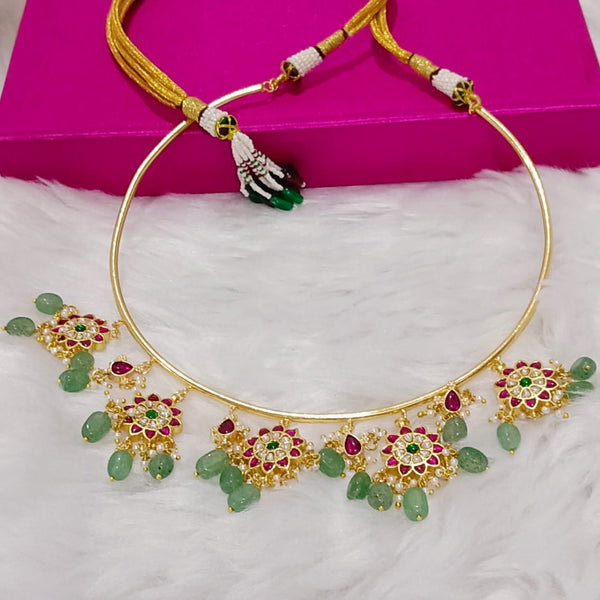 Pearl Drops Jadau Hasli choker South india jewels