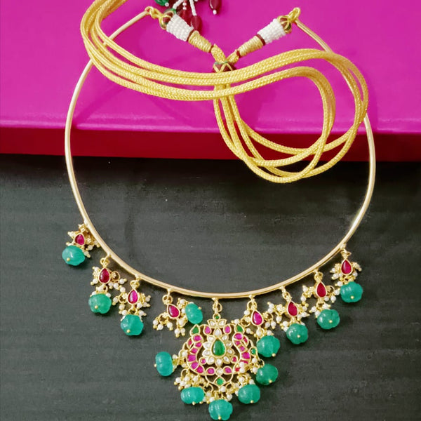 Pearl Drops Jadau Hasli choker South india jewels