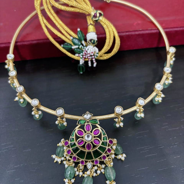 BUY Kundan Jadau Choker Hasli With pearl drops nithilah