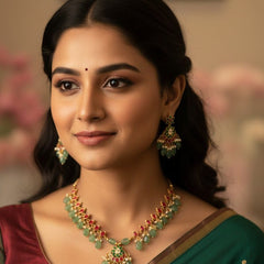 Pearl Mala With Jadau Kundan chokar set  Lockets