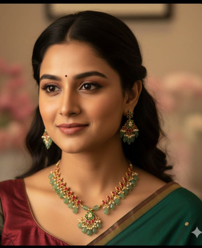 Pearl Mala With Jadau Kundan chokar set  Lockets