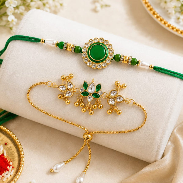 Bhaiya Bhabhi Rakhi Set. Designed with attractive traditional