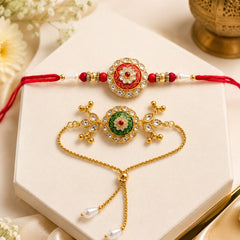 Bhaiya Bhabhi Rakhi Set. Designed with attractive traditional