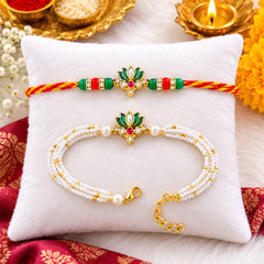 Bhaiya Bhabhi Rakhi Set. Designed with attractive traditional craftsmanship and premium-quality