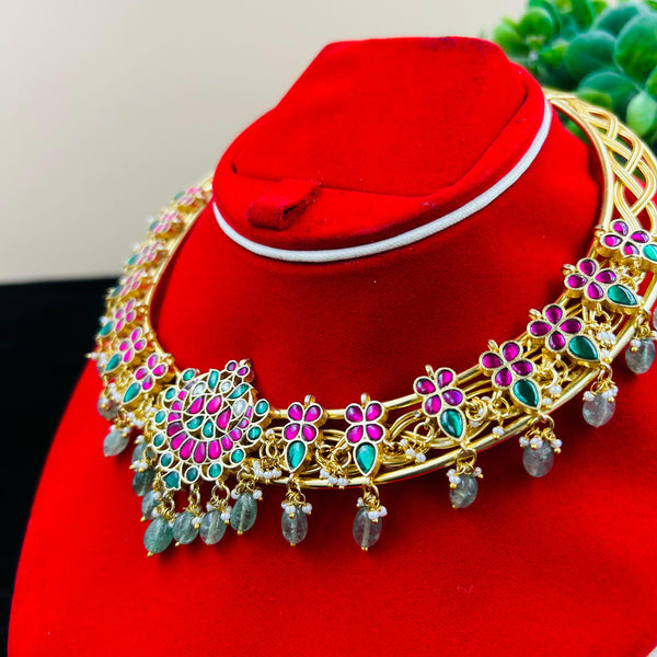 Jadau Kundan Hasli Choker Round