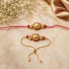 Bhaiya Bhabhi Rakhi Set. Designed with attractive traditional craftsmanship and premium-quality