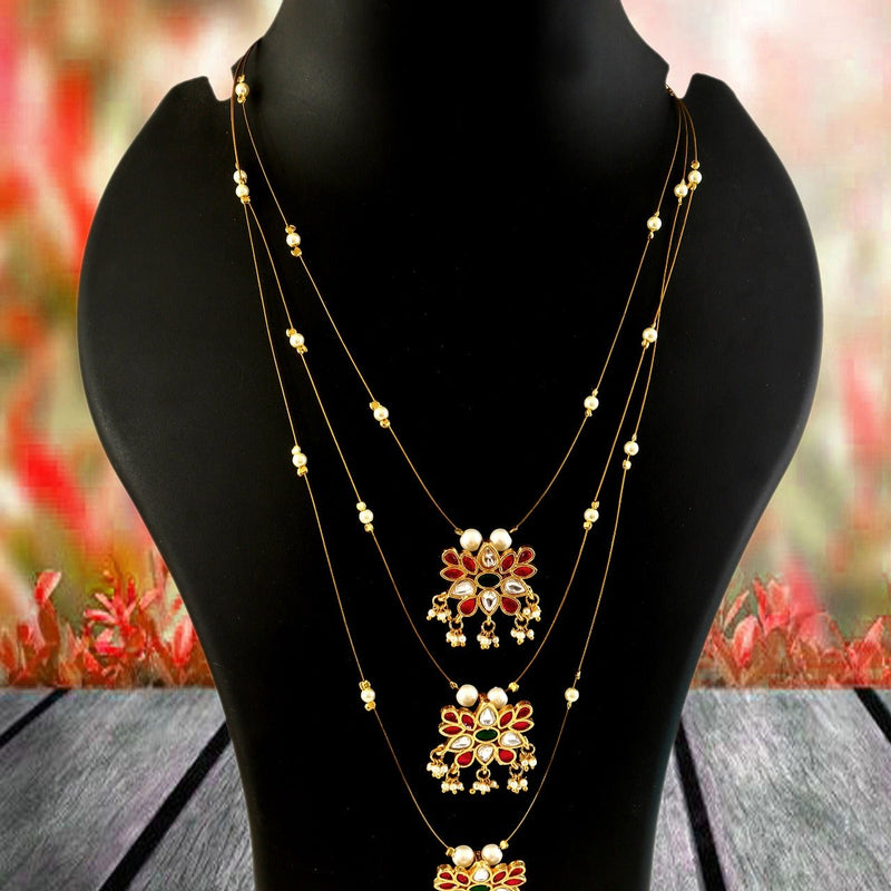 Jadau Kundan Multi Beads Necklace Set