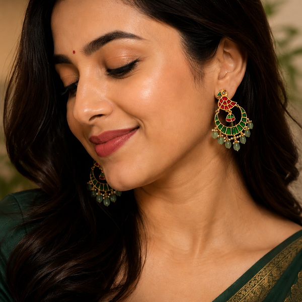 Jadau Kundan browse earrings