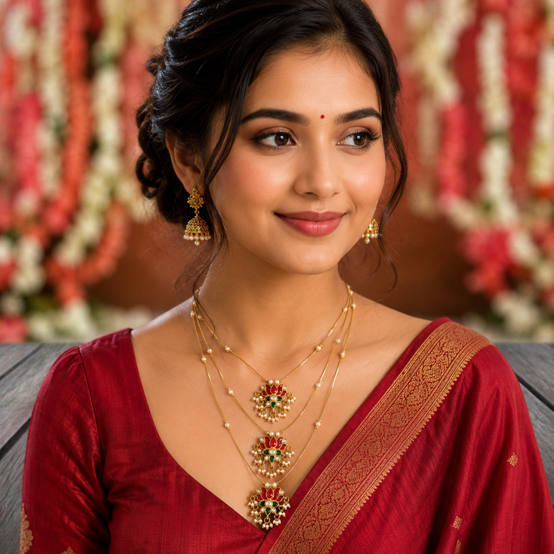 Kamal wire necklace set Jadav