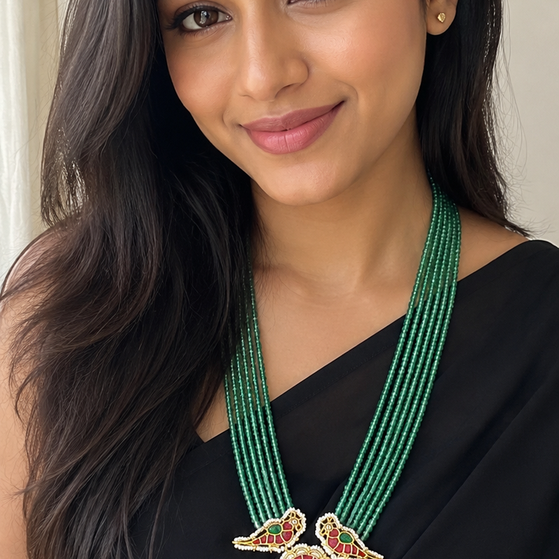 beads long necklace set Jadav Kundan