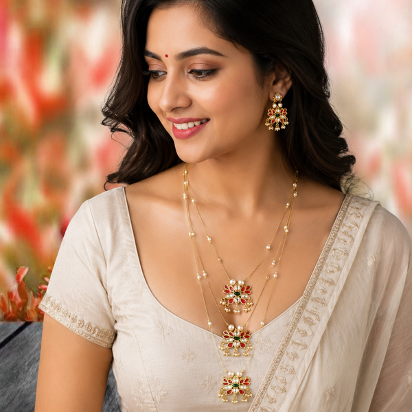 wire necklace set Kundan Jadav